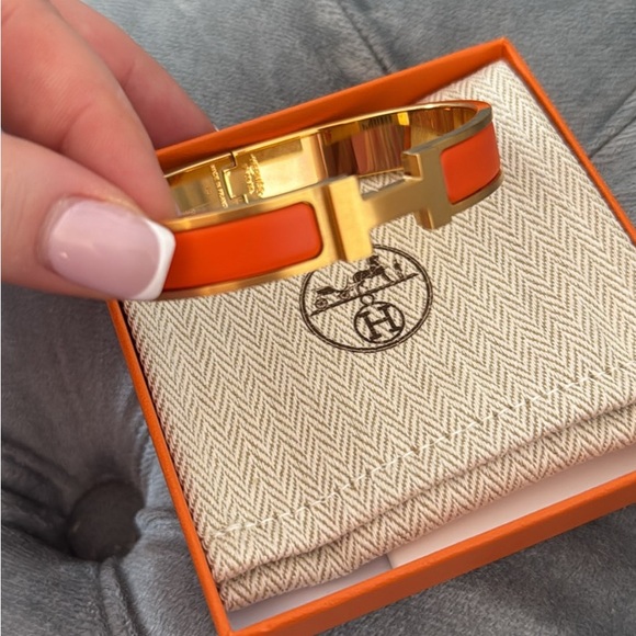 Hermes Jewelry - Hermes Orange Clic Bracelet